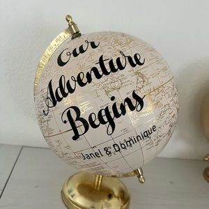 Customize globe for guestbook wedding sign